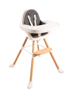 Childhome Evolu One.80° High Chair White + Dark Grey Neopren