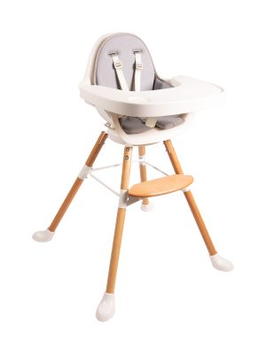 Childhome Evolu One.80° High Chair White + Light Grey Neopre