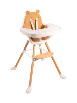 Childhome Evolu One.80° High Chair White + Teddy Cushion