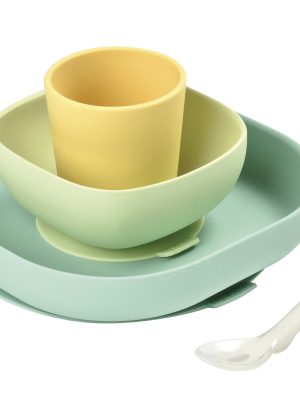 Set vaisselle silicone 4 pièces yellow