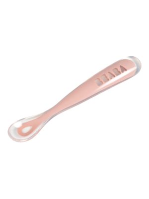 Cuillère 1er âge silicone old pink