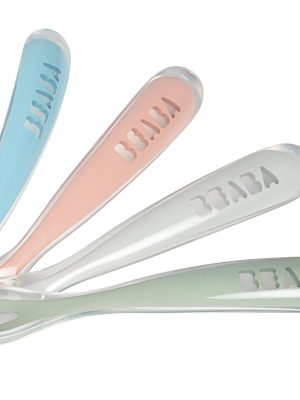 Lot 4 cuillères 1er âge silicone eucaplyptus