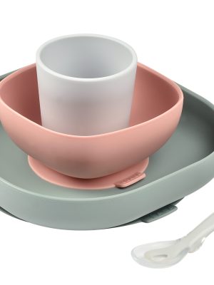 Set vaisselle silicone 4 pièces eucalyptus