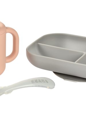 Coffret d'apprentissage silicone + tasse pink
