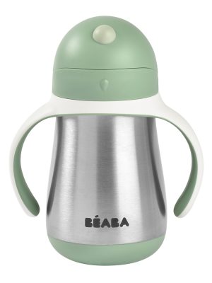 Tasse paille inox 250 ml sage green