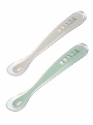 Lot de 2 cuillères 1er âge silicone avec boite de transport