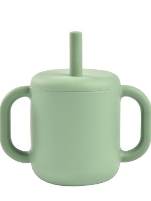 Tasse paille silicone sage green
